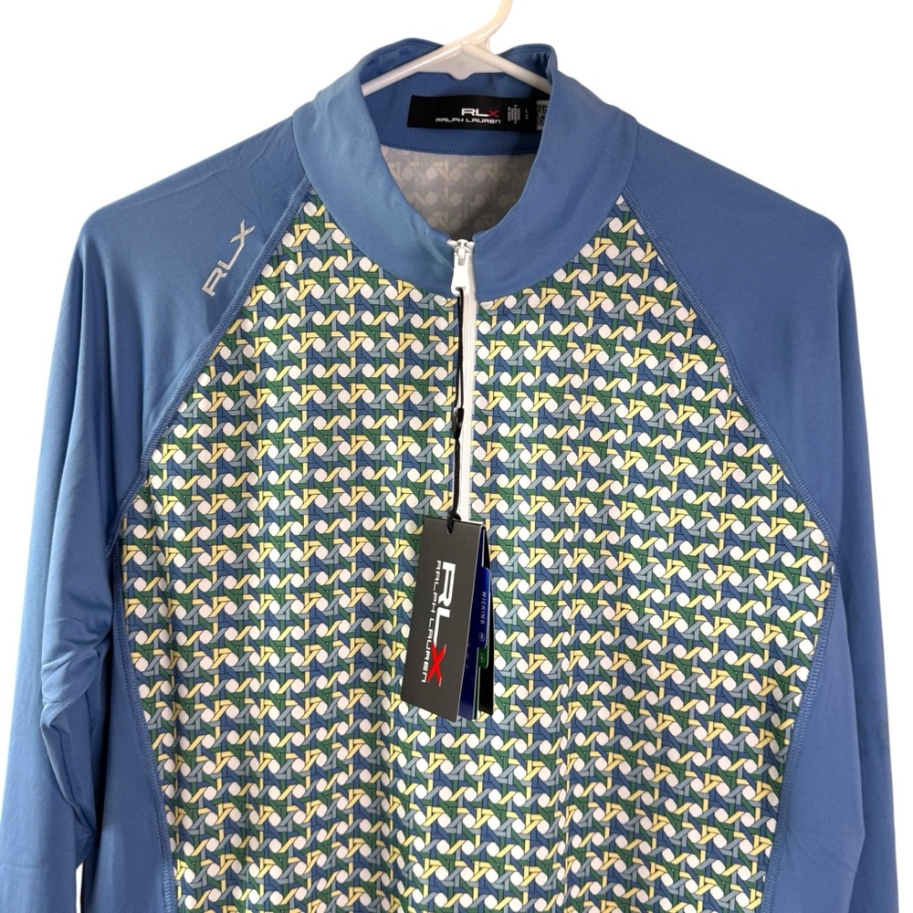 RLX Ralph Lauren Women's Lightweight printed Airflow 1/4 Zip Midlayer Top Golf - Picture 6 of 16